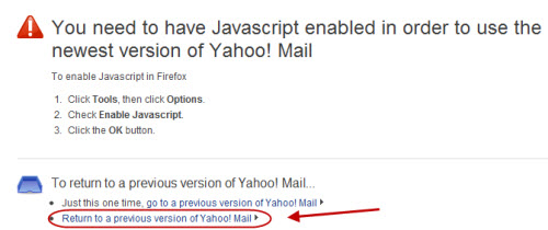 how to switch back to yahoo mail classic