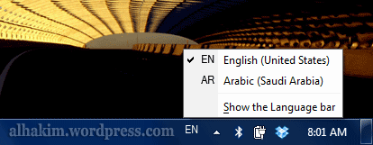 Language-Bar di windows 7